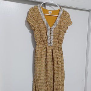 Emberley Mustard Floral Print Dress Size Small
